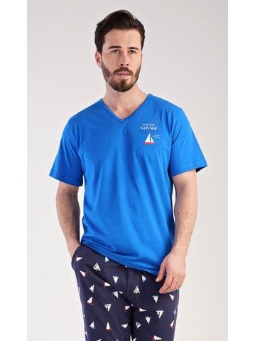 Pánské pyžamo dlouhé Býk - červená