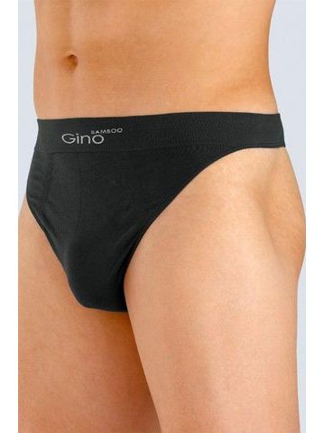 GINA pánské tanga pánská, úzký bok, bezešvé, jednobarevné Bamboo PureLine 52002P - černá