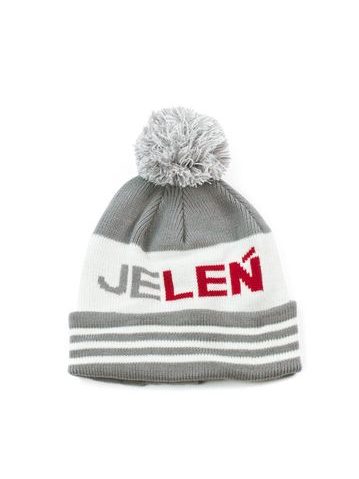 Zimní čepice šedá s nápisem