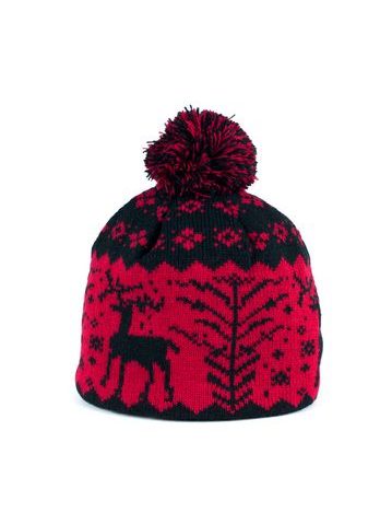 Unisex čepice se soby červeno-černá