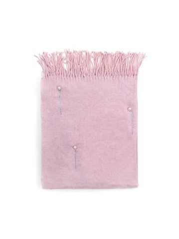 Šál s perličkami růžový