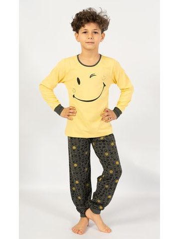 Dětské pyžamo dlouhé Patrik - žlutá