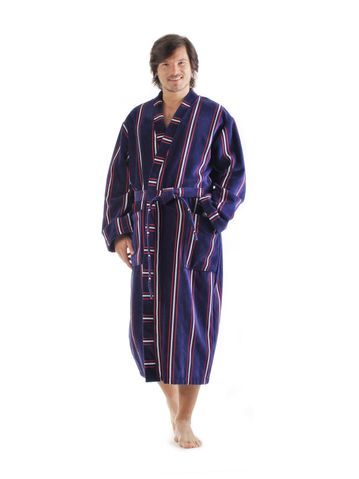 Pánský dlouhý župan kimono OXFORD modrá
