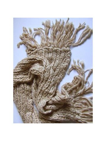 Dámský teplý a tlustý šál světle hnědý