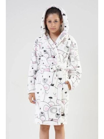 Dětský župan Polar Bear bílý s medvědy