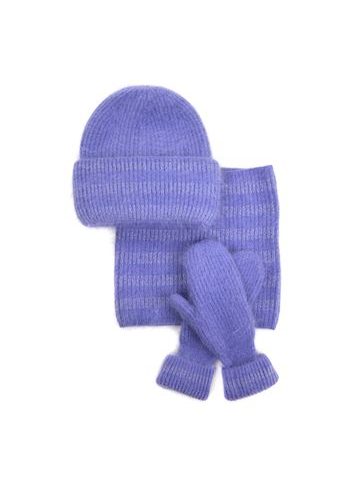 Čepice, nákrčník, palčáky -fialová