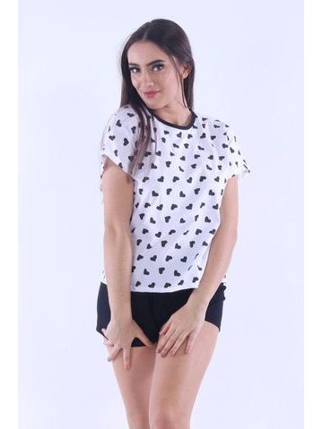 Dámské pyžamo Lada 4 černá srdíčka