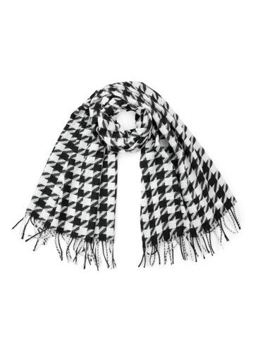 Klasická zimní šála černo-bílá