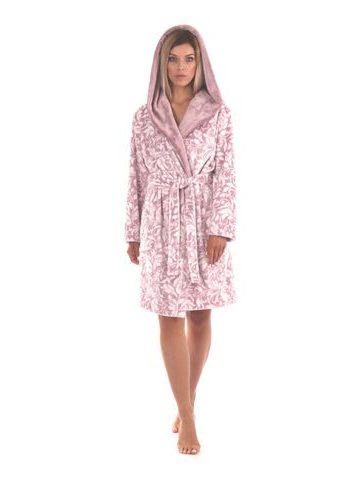 Dámský župan Flora s kapucí mauve mist
