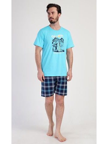 Pánské pyžamo šortky California - azurová