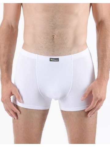 Pánské boxerky kratší nohavička, šité, jednobarevné Eco Bamboo 73125 - bílá
