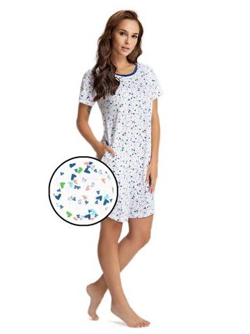 Dámská noční košile s krátkým rukávem Ellie - lososová