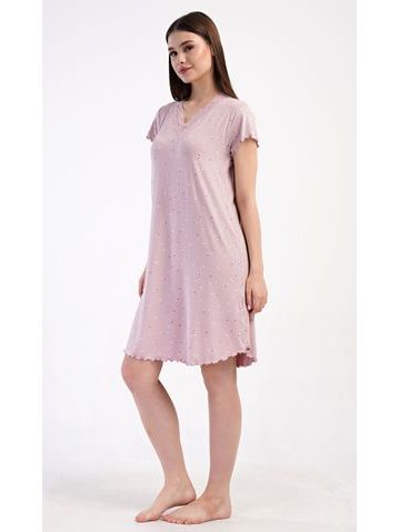 Dámská noční košile s krátkým rukávem Isabela - starorůžová