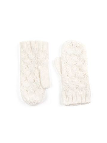 Palcové rukavice proplétané bílé