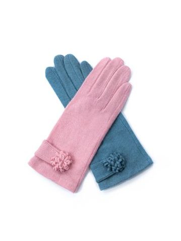 Elegantní rukavice s knoflíčky růžové