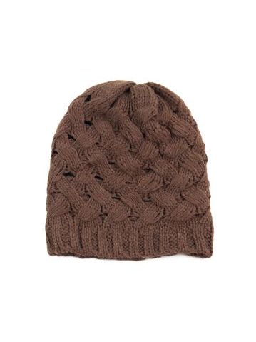 Čepice s průpletem hnědá