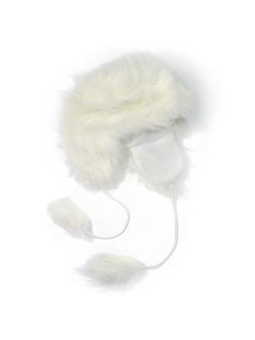 Kožíšková čepice bílá