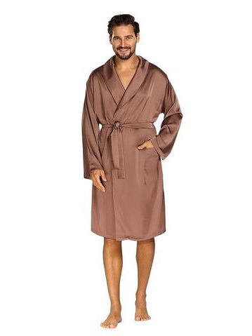 Pánský saténový župan Lukas hnědý