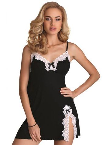 Noční košile Roma black/cream