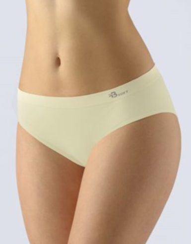 GINA dámské kalhotky klasické, širší bok, bezešvé, Bamboo Soft 00047P - vanilková