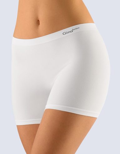 GINA dámské boxerky vyšší, kratší nohavička, bezešvé, Bamboo PureLine 03013P - bílá