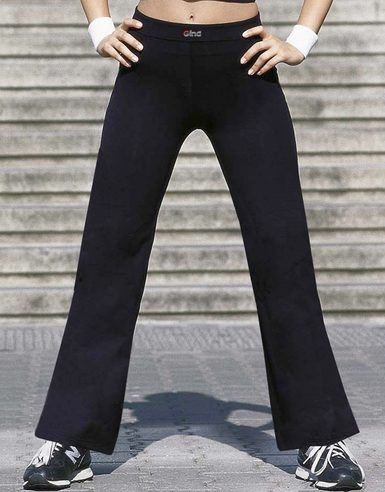 GINA dámské kalhoty dlouhé široké základní délka, šité, klasické, jednobarevné 96010P - černá