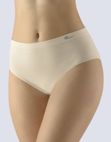 GINA dámské kalhotky klasické ve větších velikostech, bezešvé, Bamboo Soft 01003P - tělová