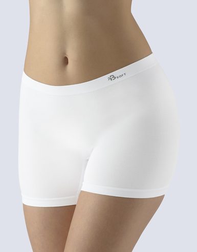 GINA dámské boxerky vyšší, kratší nohavička, bezešvé, Bamboo Soft 03016P - bílá