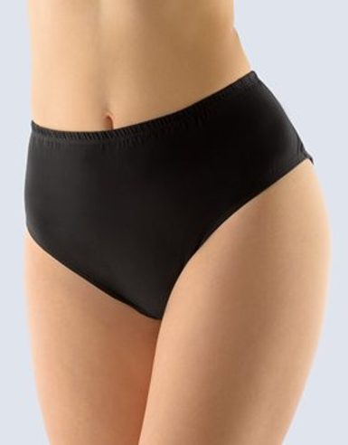 GINA dámské kalhotky klasické ve větších velikostech, větší velikosti, šité, jednobarevné 11060P - černá