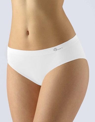 GINA dámské kalhotky klasické, širší bok, bezešvé, Bamboo Soft 00047P - bílá