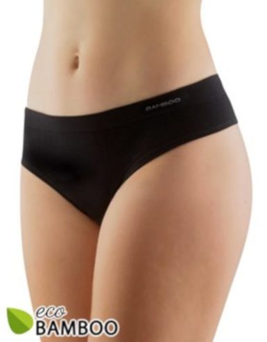 GINA dámské kalhotky francouzské, bezešvé, bokové, Eco Bamboo 04027P - černá