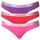 Dámské kalhotky tanga 3-pack CALVIN KLEIN Radiant Cotton plum/red/pink