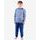 Dětské dlouhé chlapecké pyžamo s pruhovaným tričkem 69005P - lékořice bílá