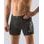 Pánské boxerky s delší nohavičkou, delší nohavička, šité, s potiskem 74083P - černá dunaj