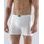 Pánské boxerky s delší nohavičkou, delší nohavička, šité, jednobarevné 74090P - bílá