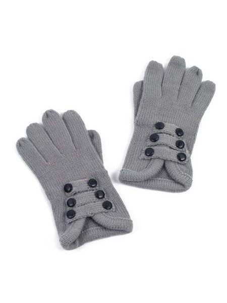 Módní rukavice zdobené knoflíčky tmavě šedé