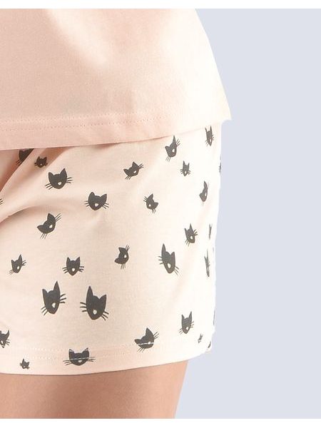 GINA dětské pyžamo krátké dívčí, šité, s potiskem 29006P - pleťová černá