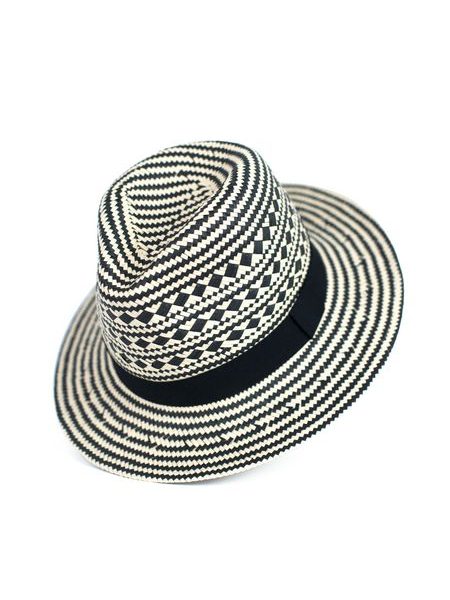 Dámský letní elegantní klobouk - černobílý