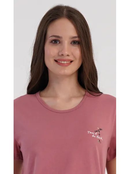 Dámské pyžamo šortky Klaudie - starorůžová