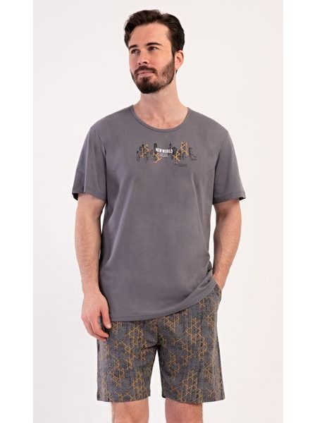 Pánské pyžamo šortky City - tmavě šedá