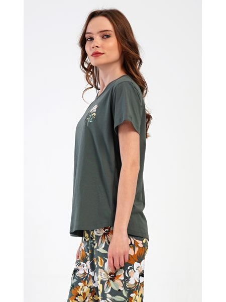 Dámské pyžamo kapri Marie - khaki