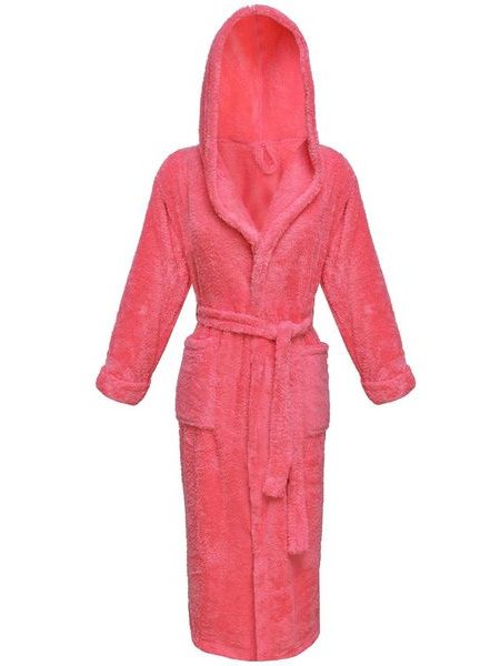 Dlouhý dámský župan s kapucí DKAREN Diana korálový