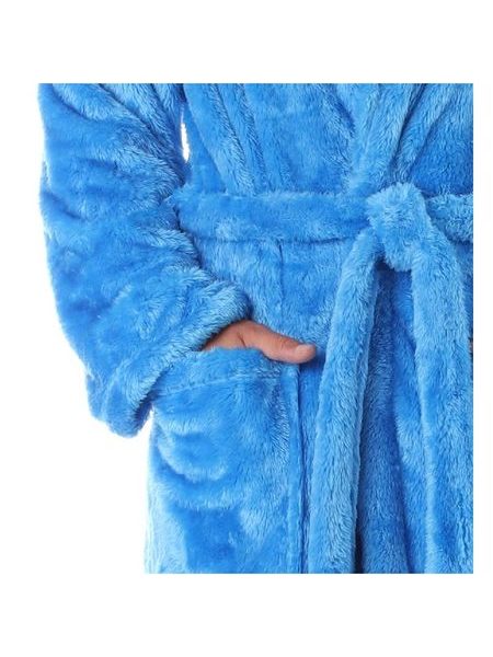 Unisex dlouhý hřejivý župan se šálovým límcem LILLY a JACK EXTRA středně modrá