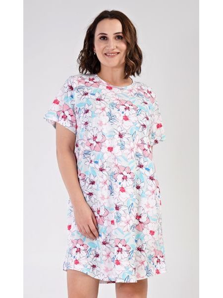 Dámská noční košile s krátkým rukávem Elen - lososová