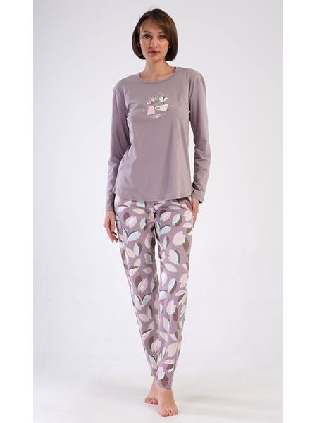 Dámské pyžamo dlouhé Klárka - světle růžová