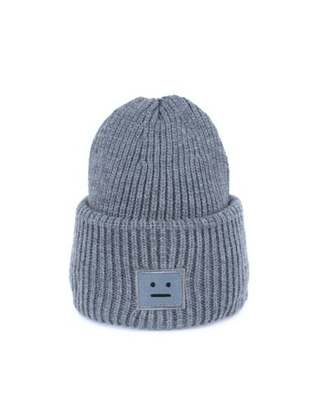 Zimní čepice s poker face motivem modrá