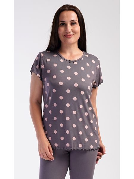 Dámské pyžamo kapri Puntík - hnědá