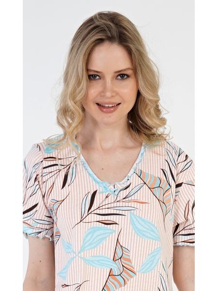 Dámská noční košile s krátkým rukávem Melissa - mentolová