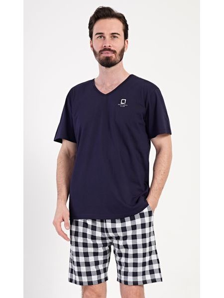 Pánské pyžamo šortky Alfréd - tmavě modrá