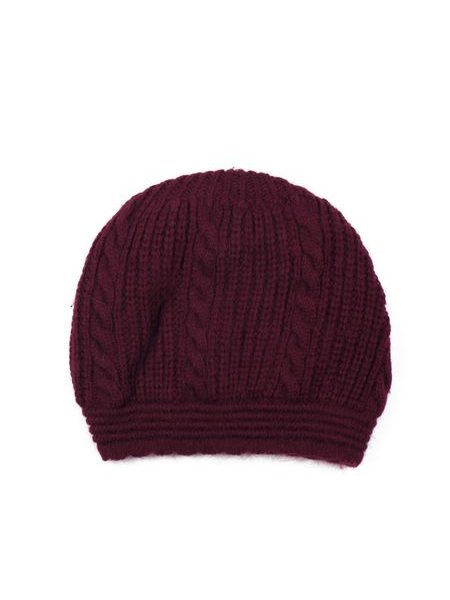 Zimní angorská čepice Nancy vínová